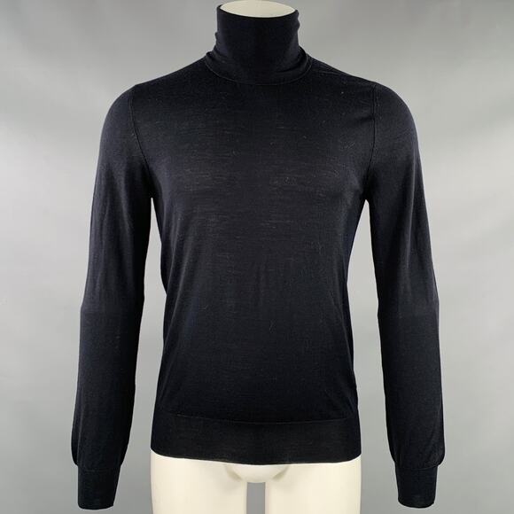 ERMANNO SCERVINO Size S Black Virgin Wool Turtleneck Pullover - Picture 1 of 6